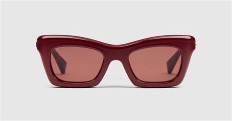 gucci red cat with emblend eyes|Cat eye sunglasses in Rosso Ancora red .